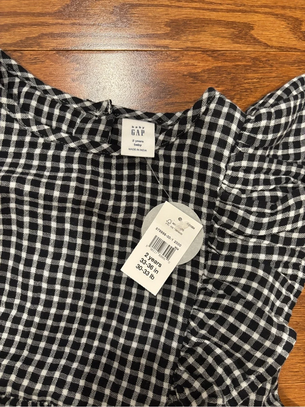 Baby Gap Black & White Gingham Ruffle Top with Skort